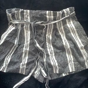 striped high waisted shorts
